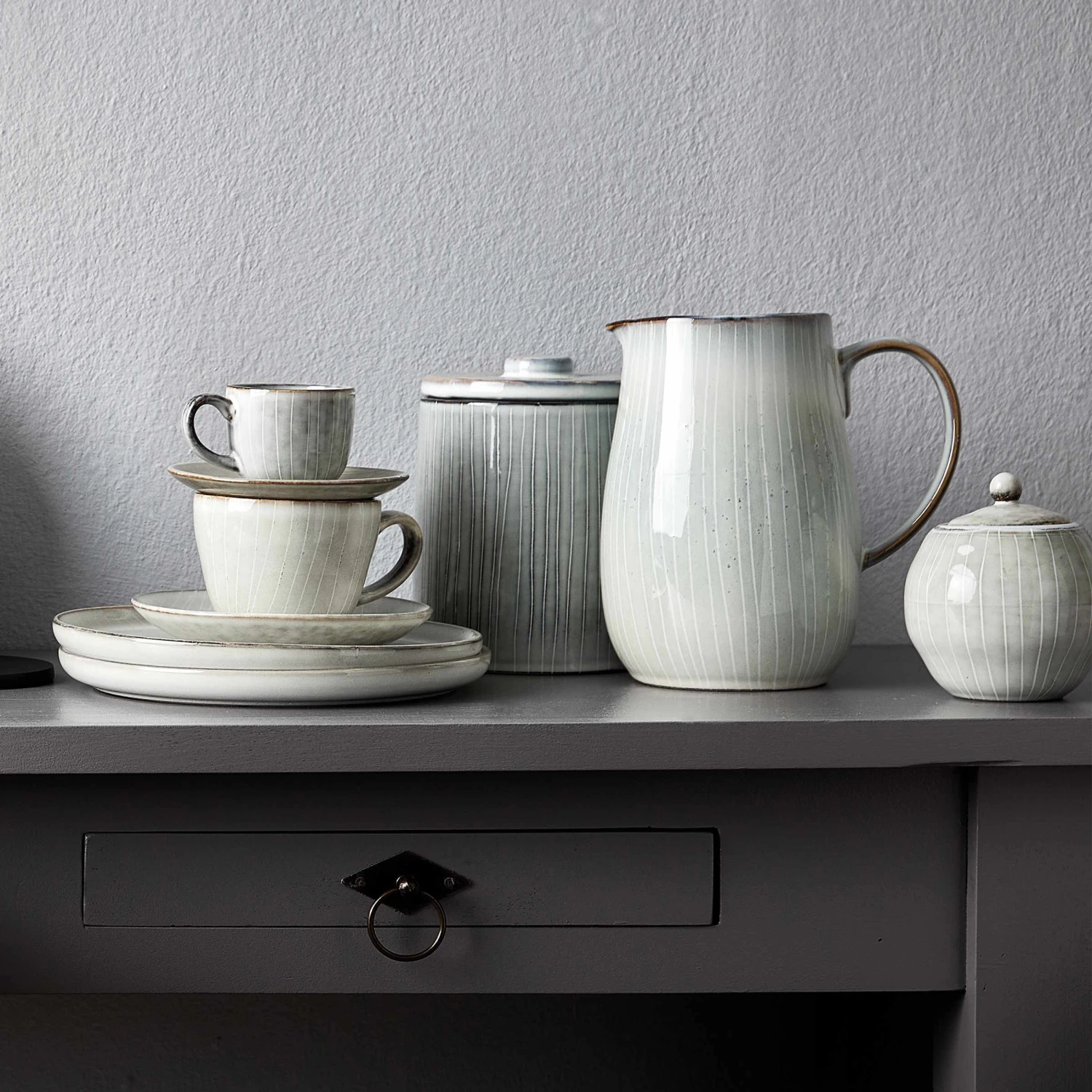 4x Kaffeetasse Mit Untertasse 270ml HENLEY In Hellgrau 2 4x Kaffeetasse Mit Untertasse 270ml HENLEY In Hellgrau – Bild 2