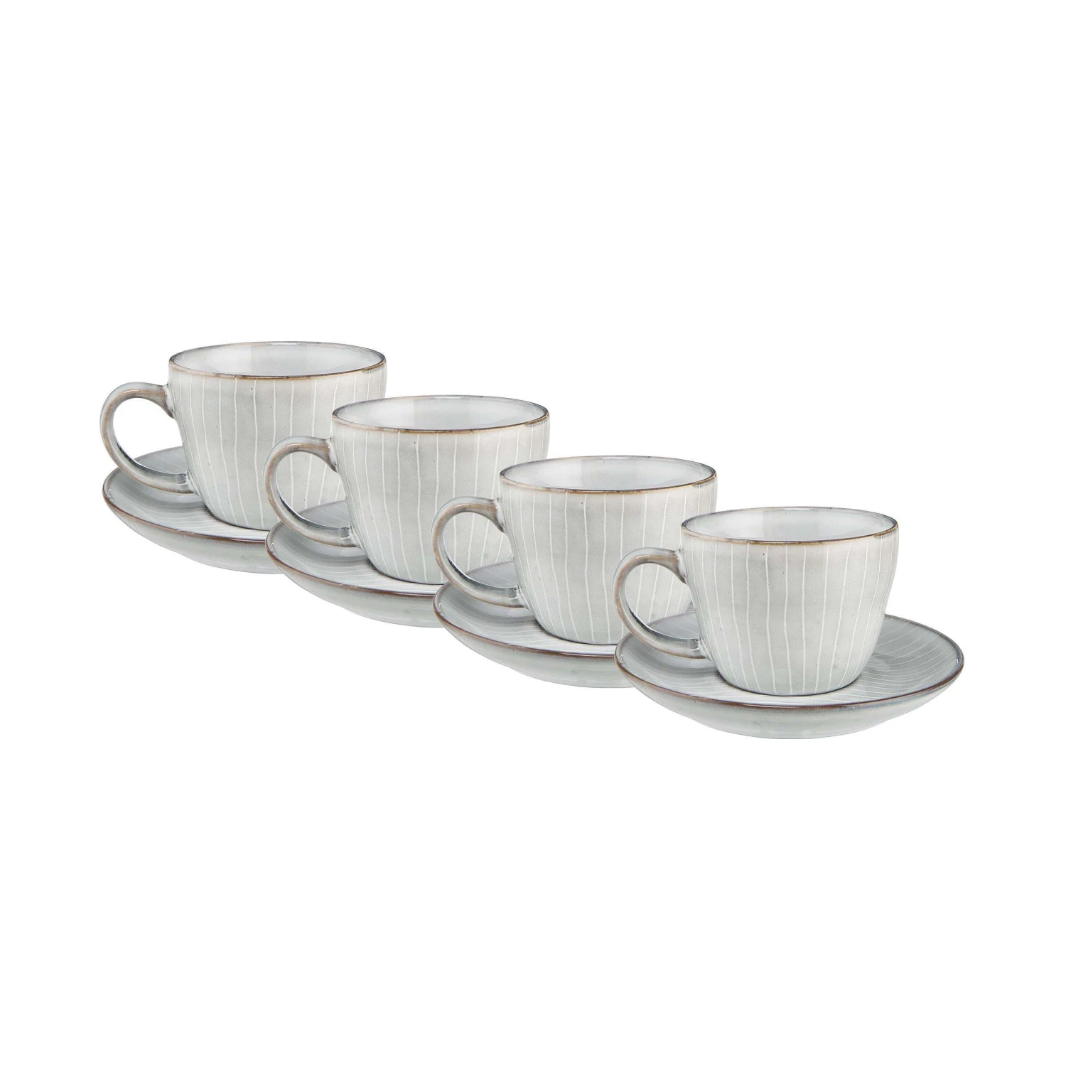 4x Kaffeetasse Mit Untertasse 270ml HENLEY In Hellgrau 1 4x Kaffeetasse Mit Untertasse 270ml HENLEY In Hellgrau