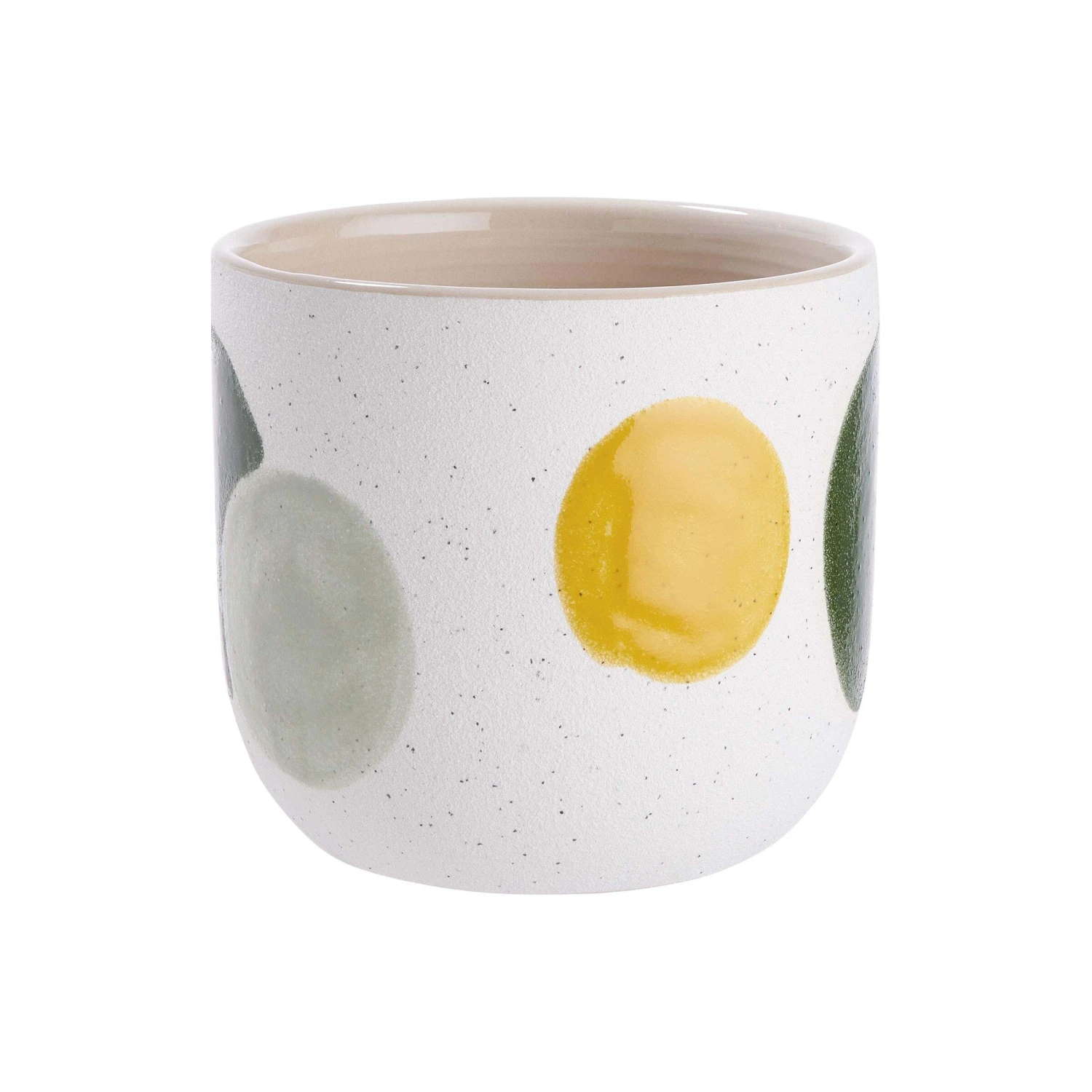 Blumentopf Kreise Ø12cm SEVENTIES In Weiß-Bunt 1 Blumentopf Kreise Ø12cm SEVENTIES In Weiß-Bunt