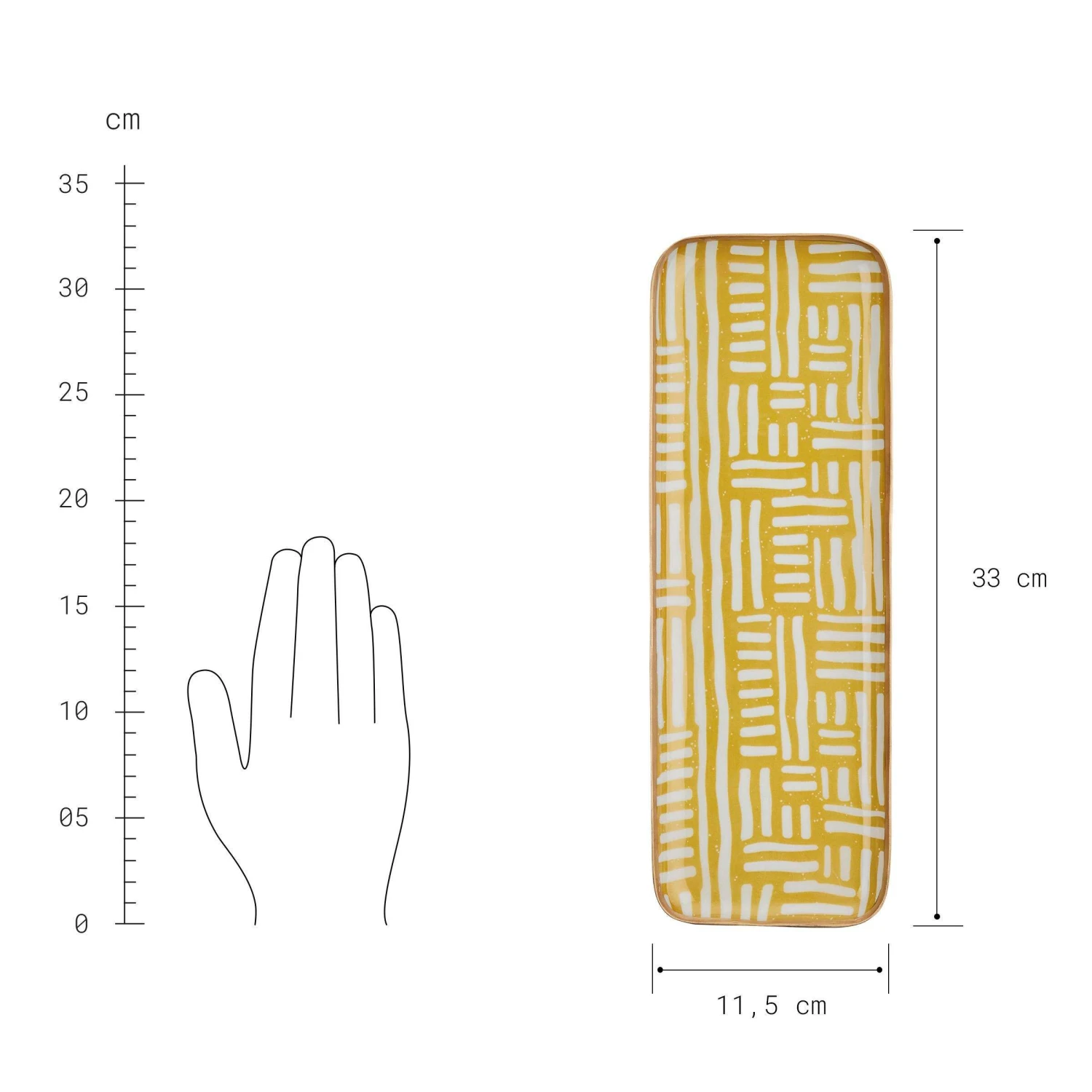 Dekotablett L 33 X B 12cm PATTERY In Gelb 4 Dekotablett L 33 X B 12cm PATTERY In Gelb – Bild 4