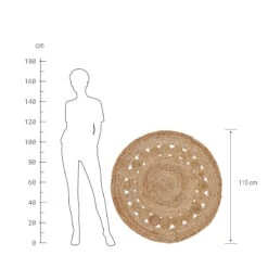 Hanf-Teppich Mit Lochmuster Ø110cm ALL NATURE In Natur -Butlers butlers hanf teppich mit lochmuster o110cm all nature in natur 2