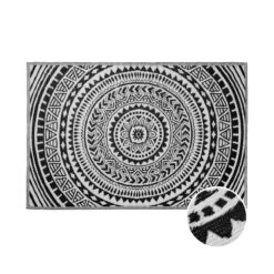 In- & Outdoor-Teppich Circles L 180 X B 118cm COLOUR CLASH In Schwarz-Weiß
