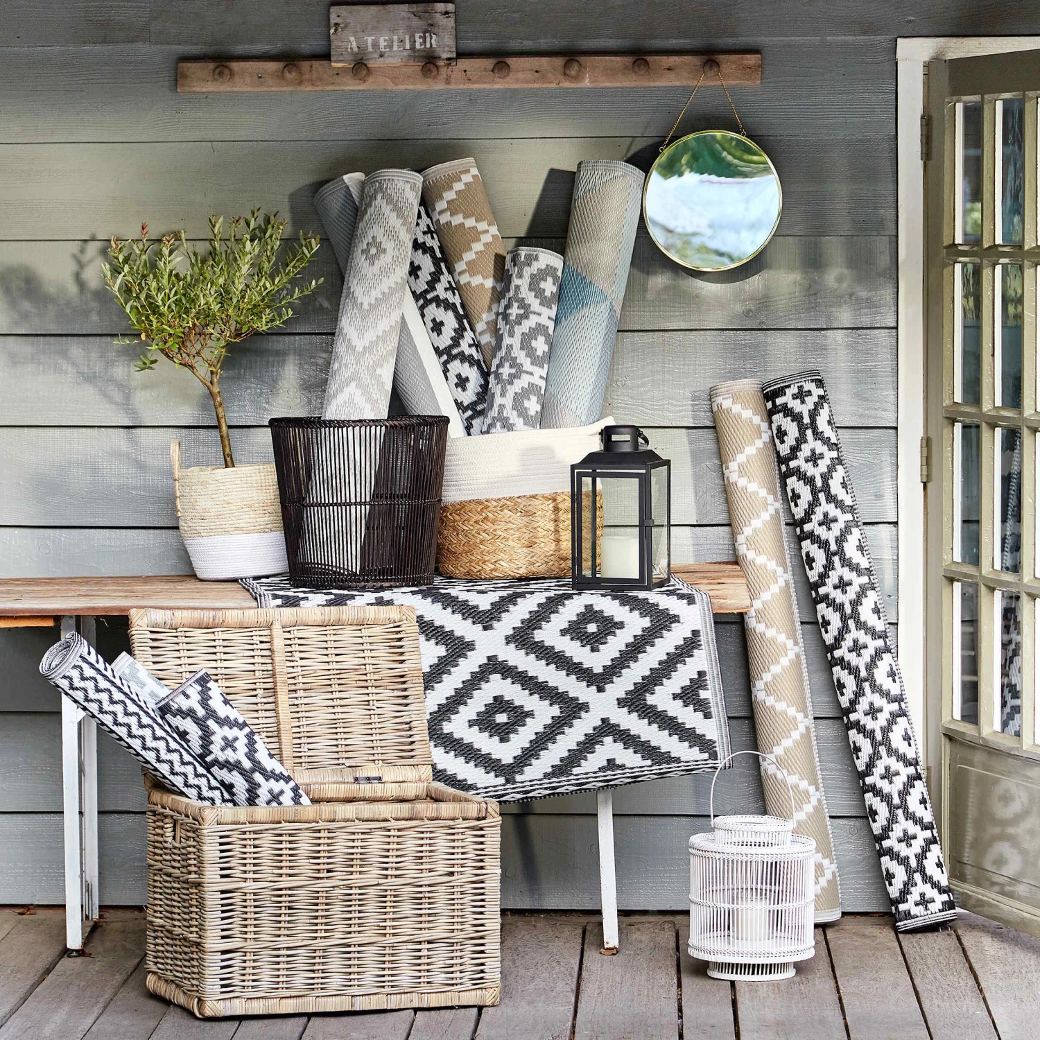 In- & Outdoor-Teppich Ethno Rauten L 180 X B 118cm COLOUR CLASH In Schwarz-Weiß 8 In- & Outdoor-Teppich Ethno Rauten L 180 X B 118cm COLOUR CLASH In Schwarz-Weiß – Bild 8