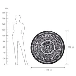 In- & Outdoor-Teppich Ø118cm COLOUR CLASH In Schwarz-Weiß 11 In- & Outdoor-Teppich Ø118cm COLOUR CLASH In Schwarz-Weiß -Butlers butlers in and outdoor teppich o118cm colour clash in schwarz weiss 2