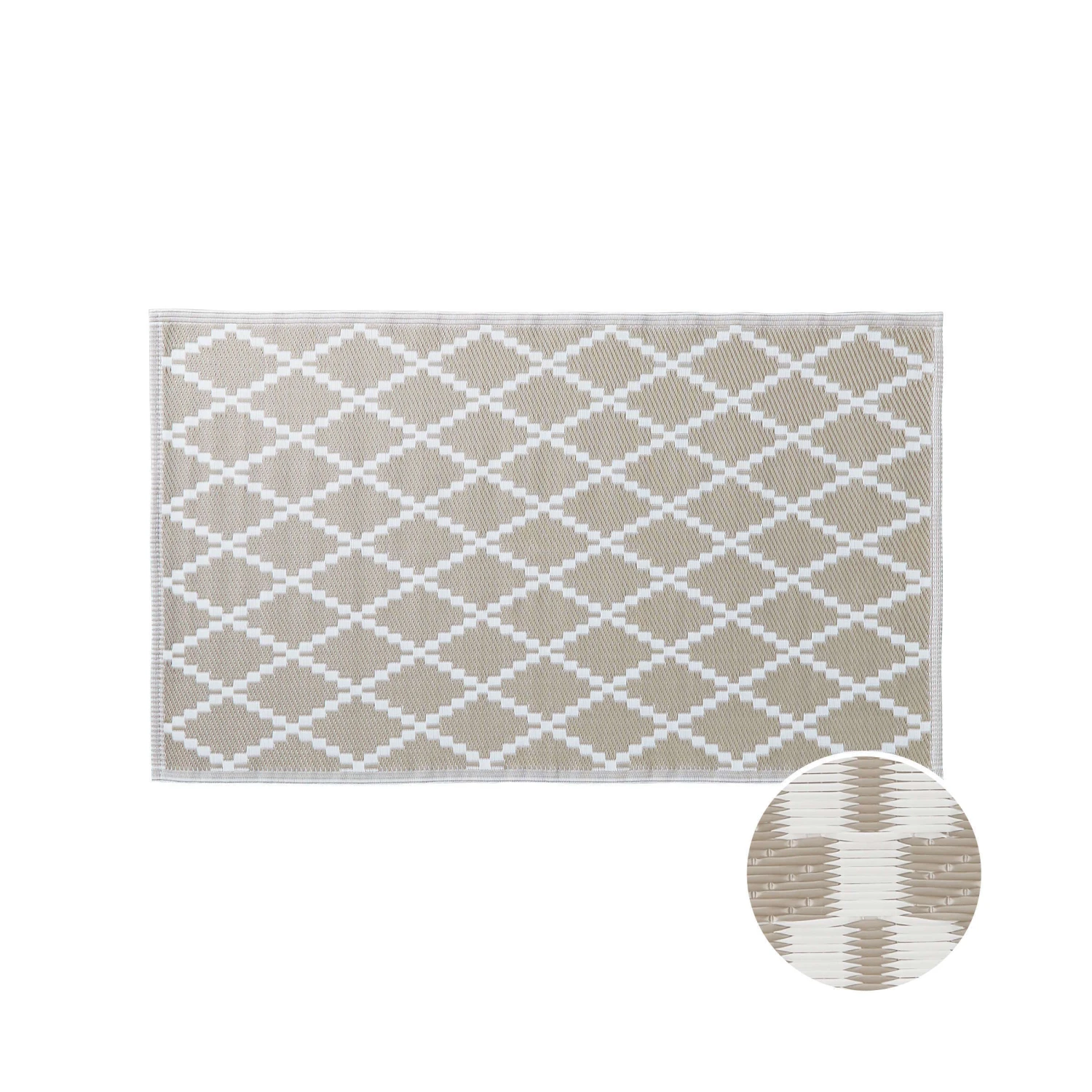 In- & Outdoor-Teppich Rauten L 150 X B 90cm COLOUR CLASH In Natur 1 In- & Outdoor-Teppich Rauten L 150 X B 90cm COLOUR CLASH In Natur