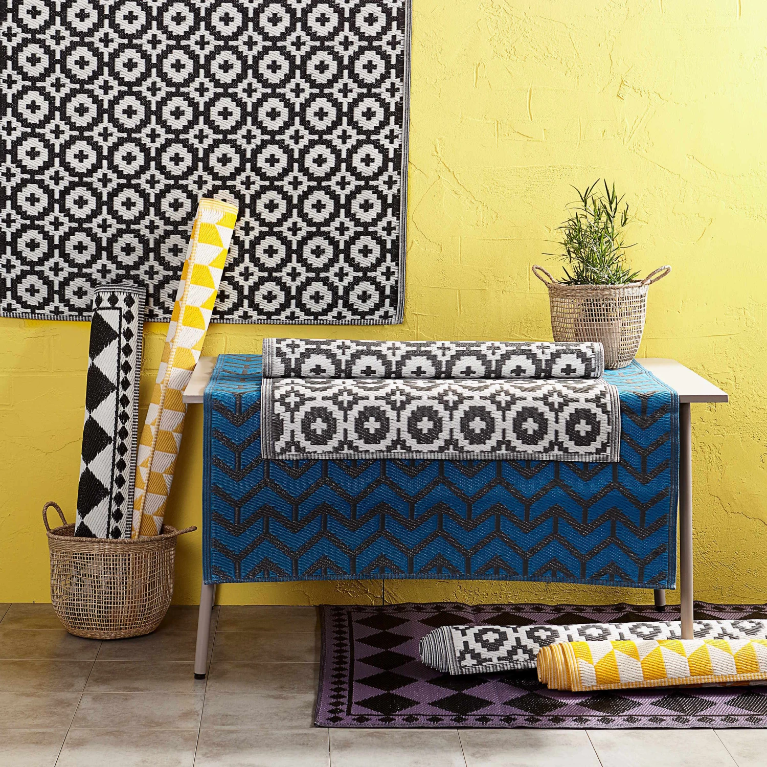 In- & Outdoorteppich Mosaik L 180 X B 120cm COLOUR CLASH In Schwarz 6 In- & Outdoorteppich Mosaik L 180 X B 120cm COLOUR CLASH In Schwarz – Bild 6