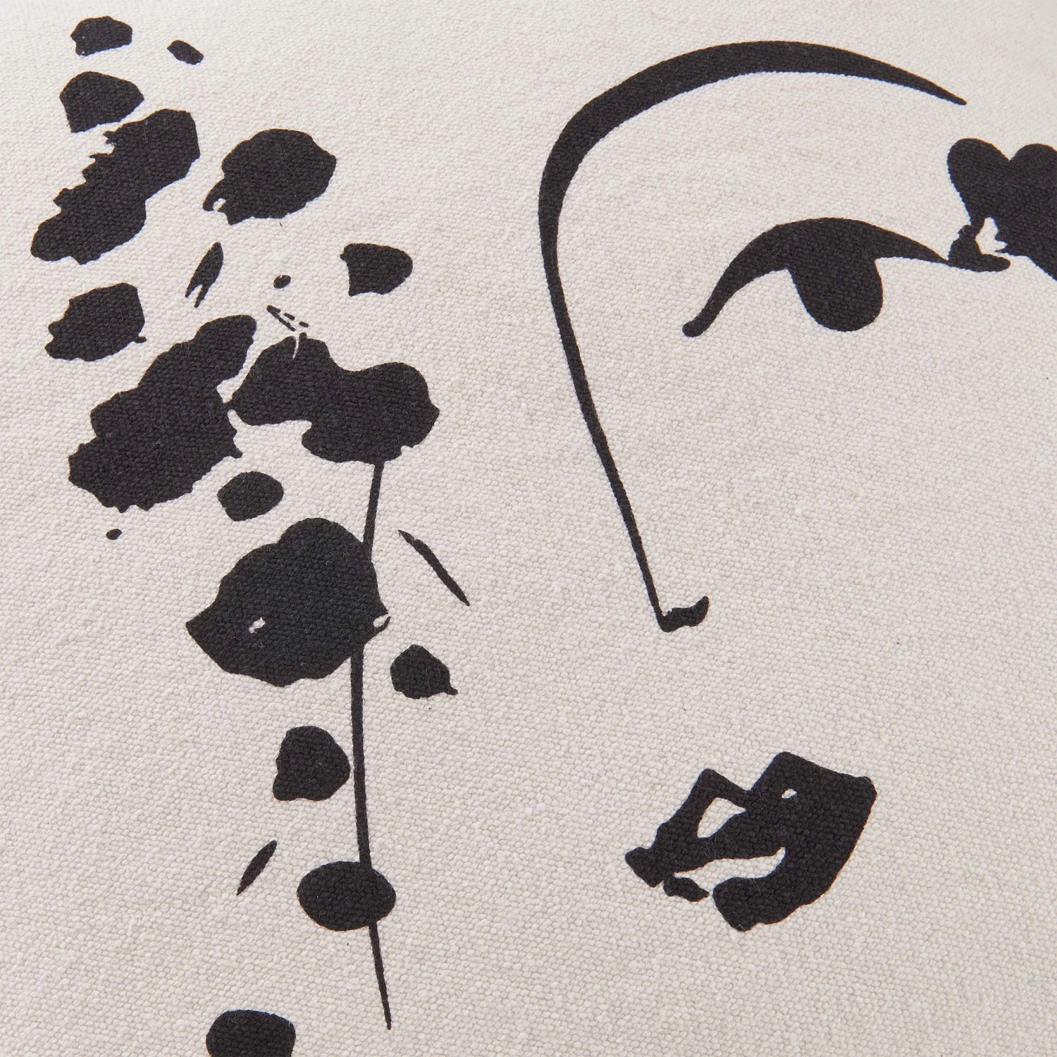 Kissen Line Art L 50 X B 50cm MUSE In Natur-Schwarz 5 Kissen Line Art L 50 X B 50cm MUSE In Natur-Schwarz – Bild 5