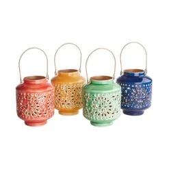 Laterne Höhe 10cm BLUE MAROCCO In Pastellorange -Butlers butlers laterne hohe 10cm blue marocco in pastellorange 3