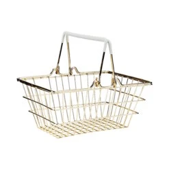 Mini Einkaufskorb B 18 X T 13cm SUPERMARKET In Gold