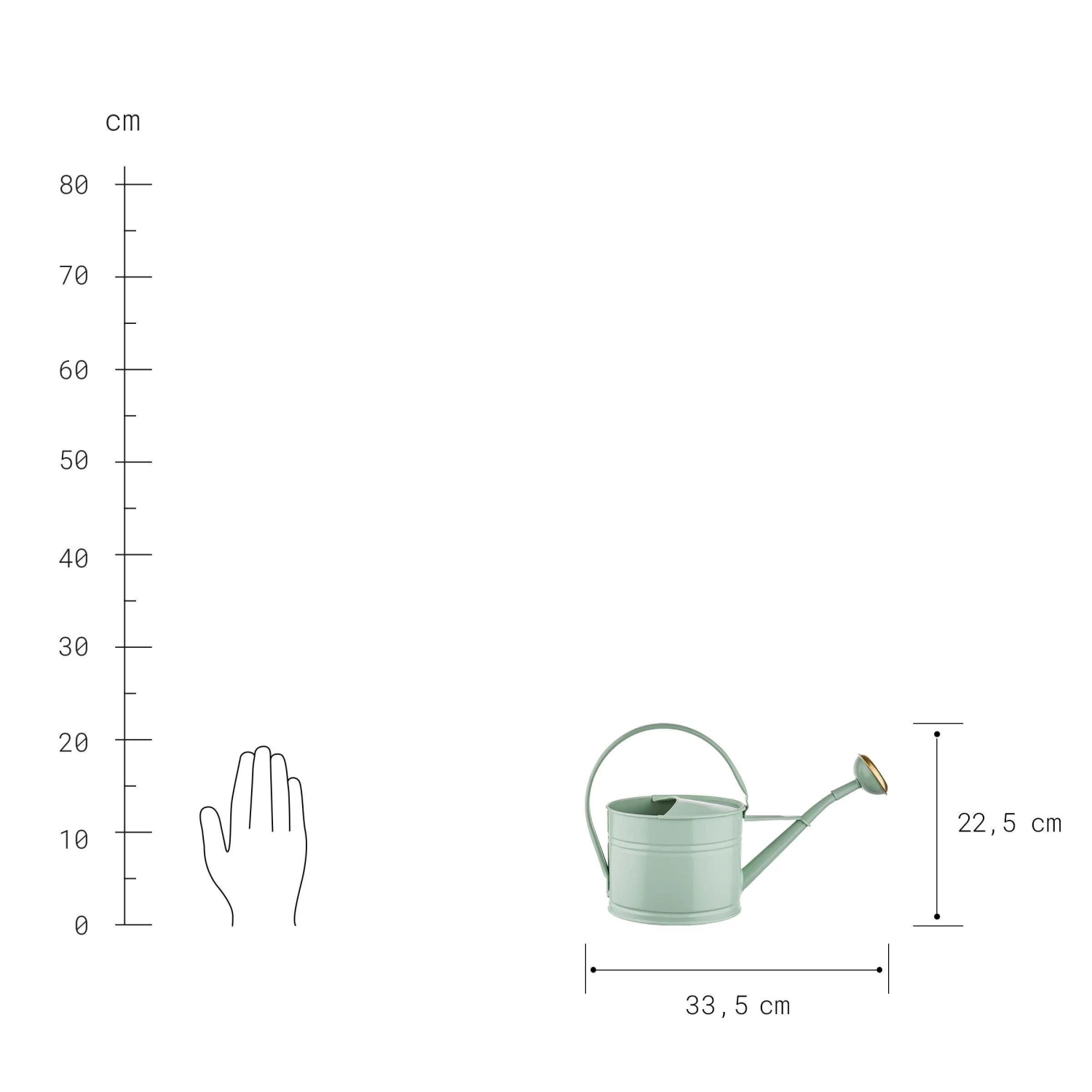 Mini-Gießkanne 1,5l ZINC In Pastellgrün 3 Mini-Gießkanne 1,5l ZINC In Pastellgrün – Bild 3