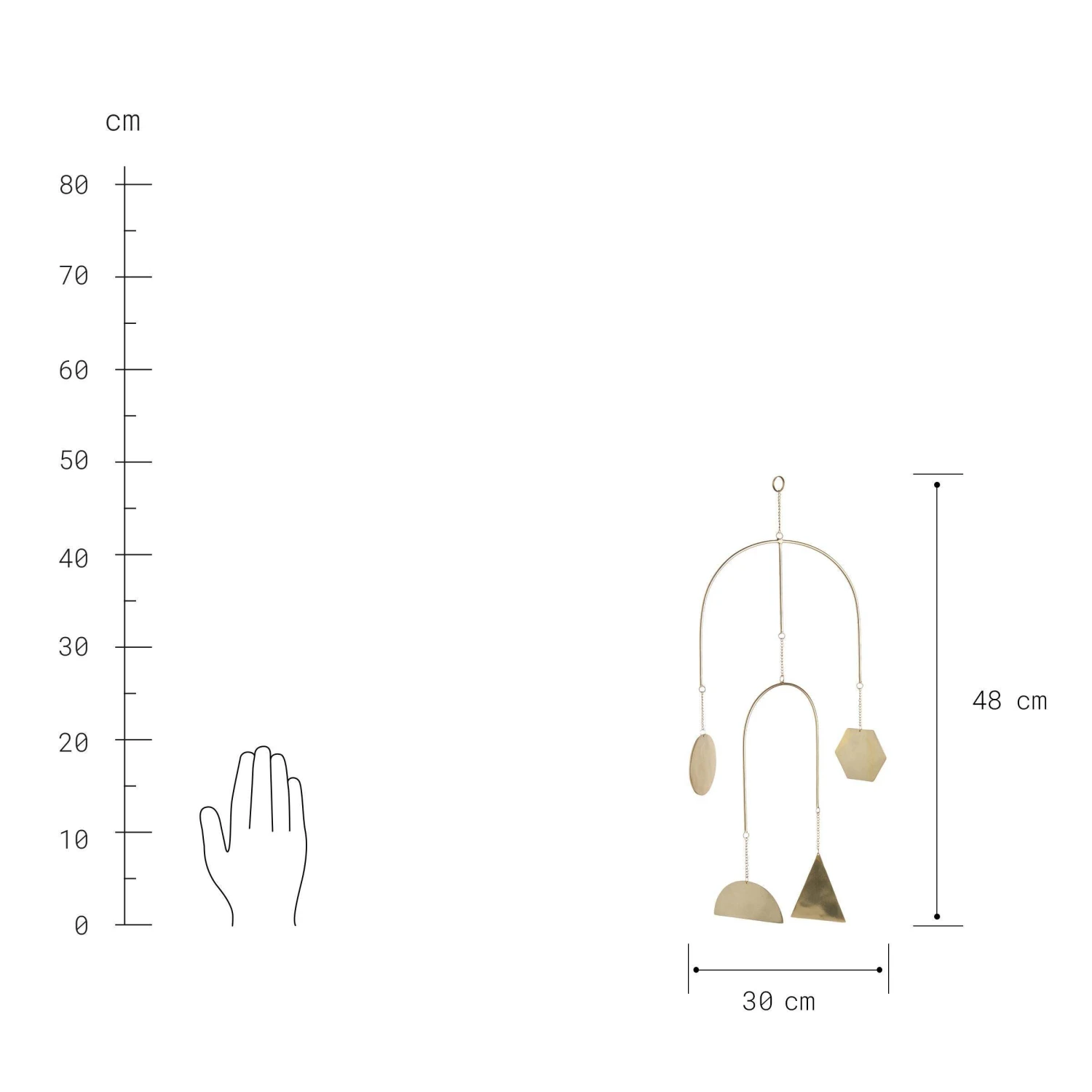 Mobile 4 Ornamente Länge 48cm PEACEFUL HOME In Gold 3 Mobile 4 Ornamente Länge 48cm PEACEFUL HOME In Gold – Bild 3