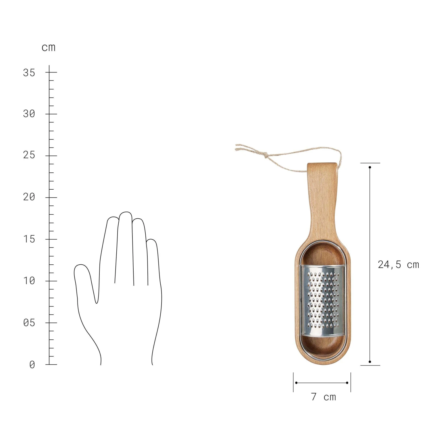 Parmesanreibe L 24,5 X B 7cm GOURMET In Braun-Silber 3 Parmesanreibe L 24,5 X B 7cm GOURMET In Braun-Silber – Bild 3