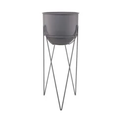 Pflanzentopf Mit Gestell Höhe 56cm PLANTA In Grau