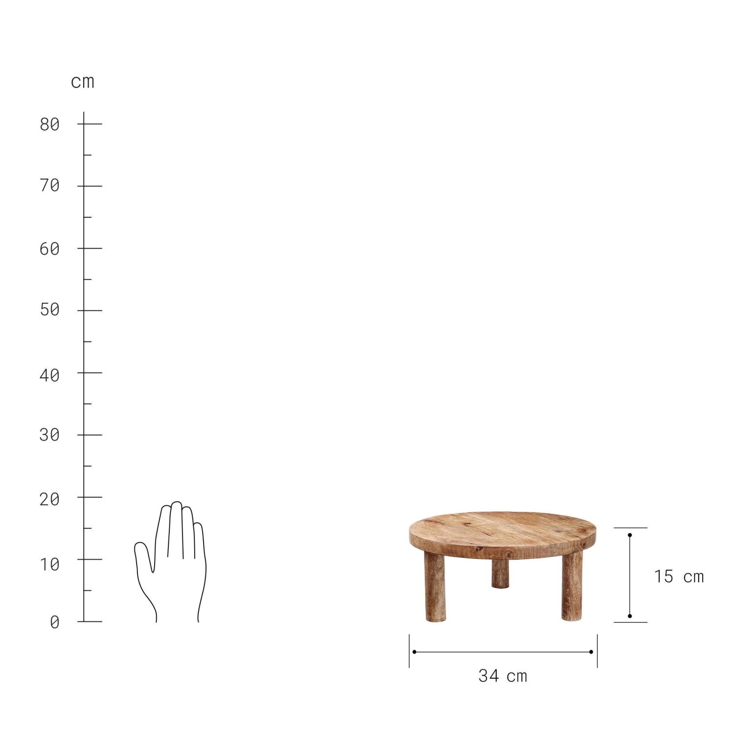 Podest Ø34cm MESA In Braun 3 Podest Ø34cm MESA In Braun – Bild 3