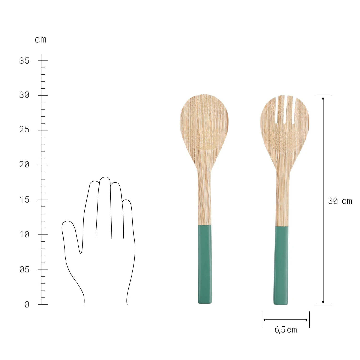 Salatbesteck 2-tlg. BAMBOO In Salbei 3 Salatbesteck 2-tlg. BAMBOO In Salbei – Bild 3