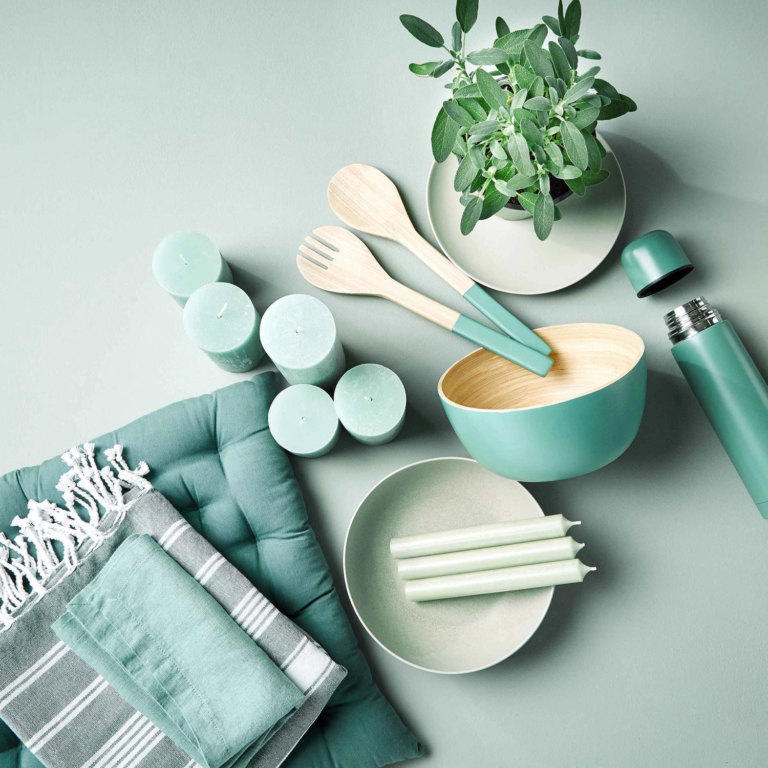 Salatbesteck 2-tlg. BAMBOO In Salbei 4 Salatbesteck 2-tlg. BAMBOO In Salbei – Bild 4