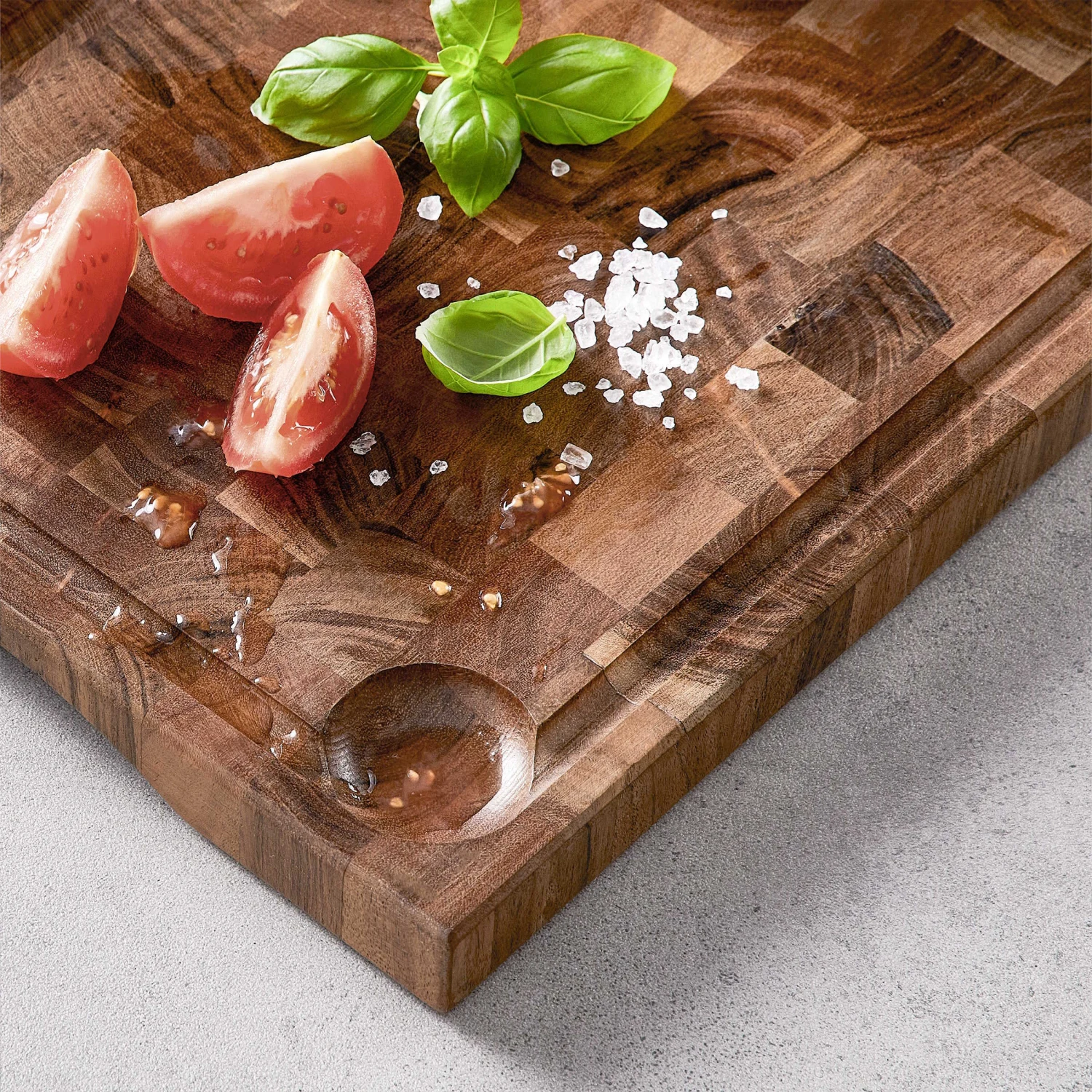 Schneidebrett Mit Saftrille Und Intarsien L 50 X B 27cm ACACIA In Braun 10 Schneidebrett Mit Saftrille Und Intarsien L 50 X B 27cm ACACIA In Braun – Bild 10