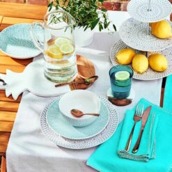 Serviette L 42 X B 42cm FINCA In Türkis -Butlers butlers serviette l 42 x b 42cm finca in turkis 3