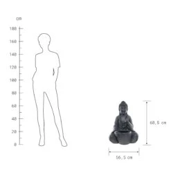 Statue Mit Blumentopf Höhe 69cm BUDDHA In Dunkelgrau -Butlers butlers statue mit blumentopf hohe 69cm buddha in dunkelgrau 3