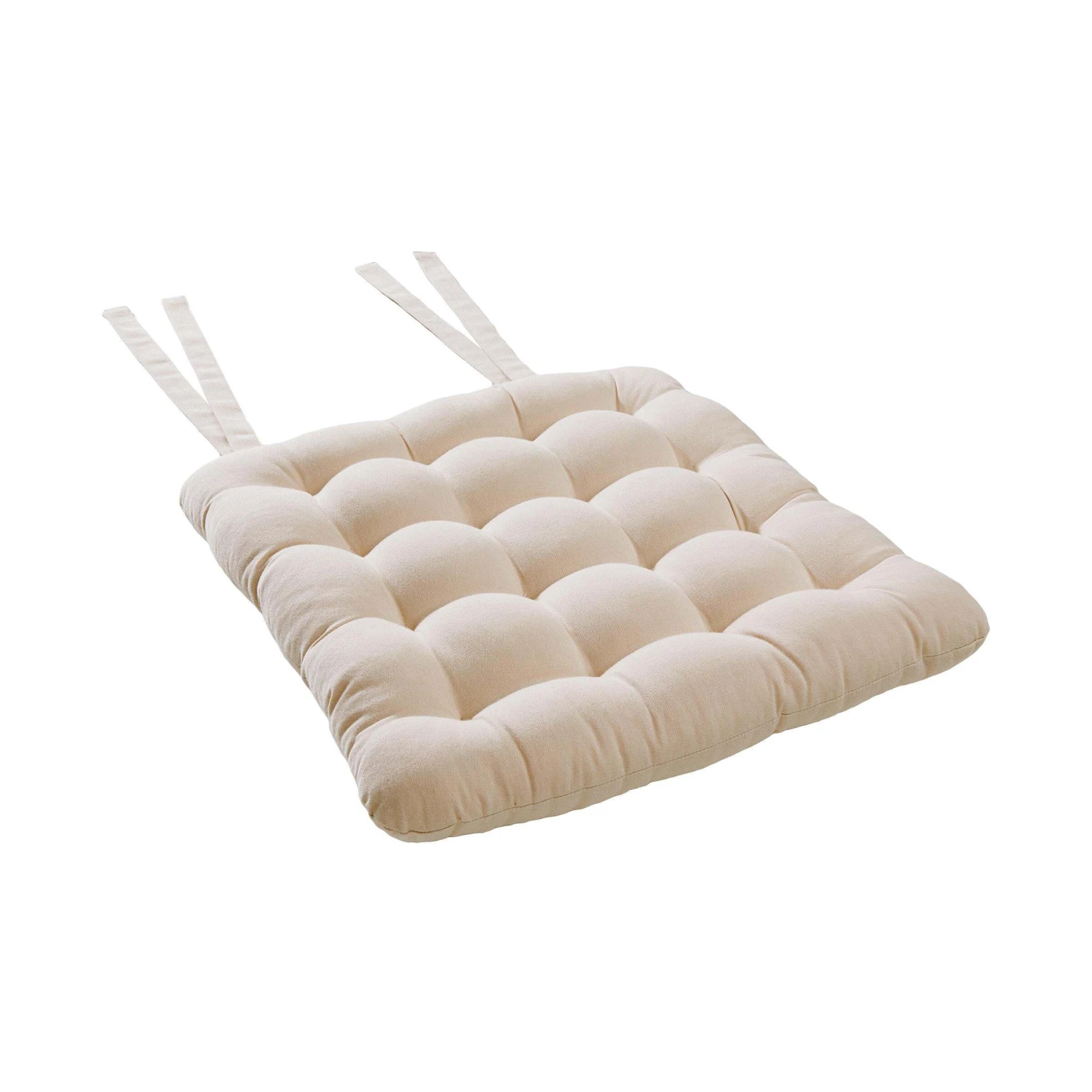 Stuhlkissen Mit Bändchen L 35 X B 37cm SOLID In Creme 4 Stuhlkissen Mit Bändchen L 35 X B 37cm SOLID In Creme – Bild 4