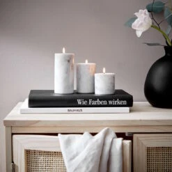 Butlers -Butlers butlers teelichthalter set 3 tlg marble in weiss 1