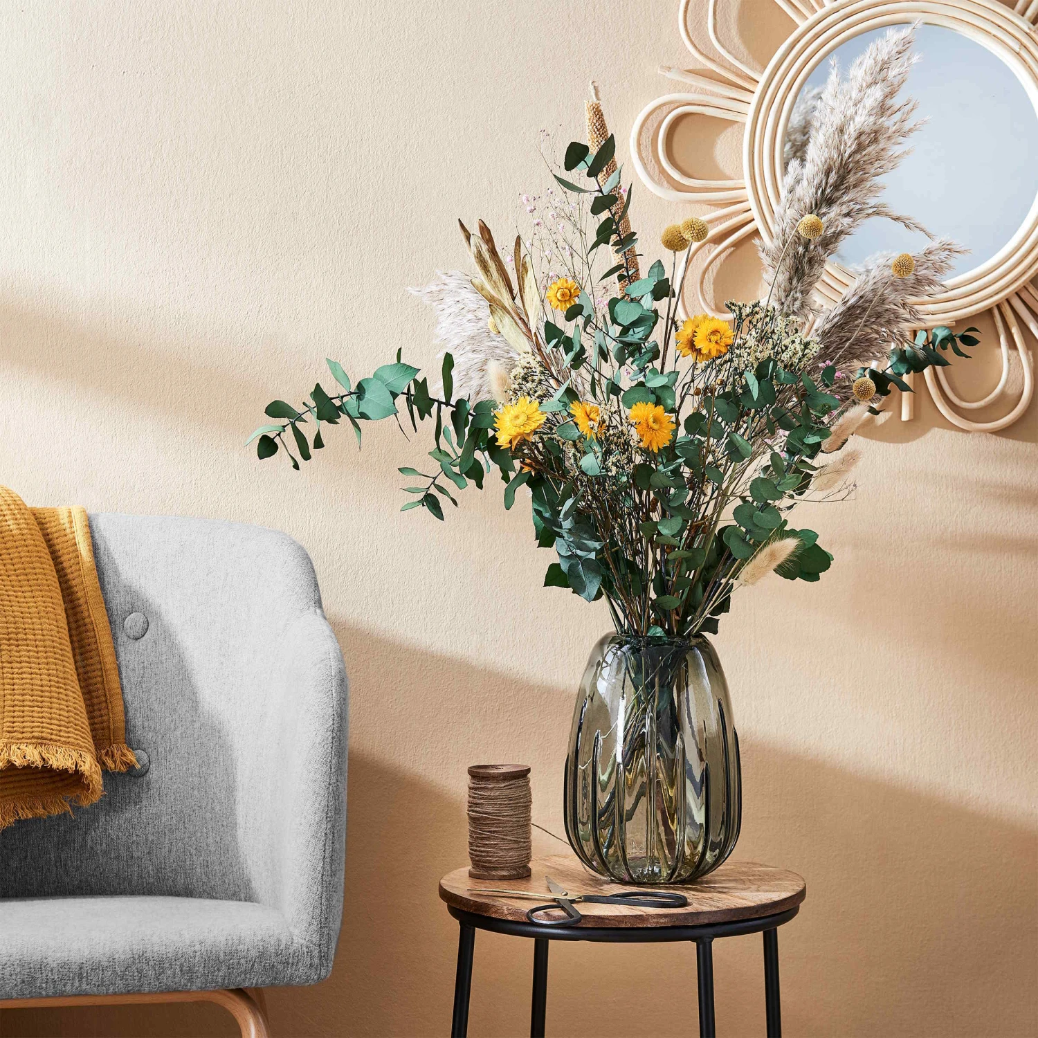 Trockenblumen Blumenstrauß FLOWER MARKET In Grün 2 Trockenblumen Blumenstrauß FLOWER MARKET In Grün – Bild 2