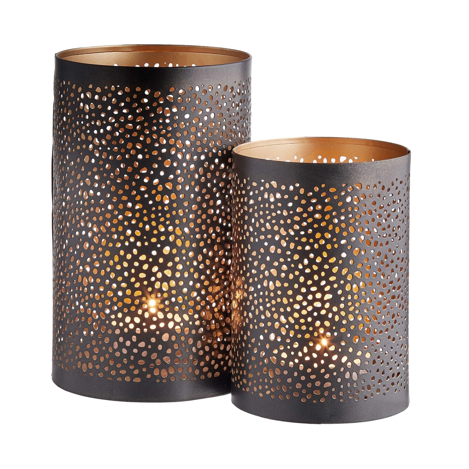 Windlicht-Set 2 Tlg. LUMINOUS In Schwarz-Gold 4 Windlicht-Set 2 Tlg. LUMINOUS In Schwarz-Gold – Bild 4
