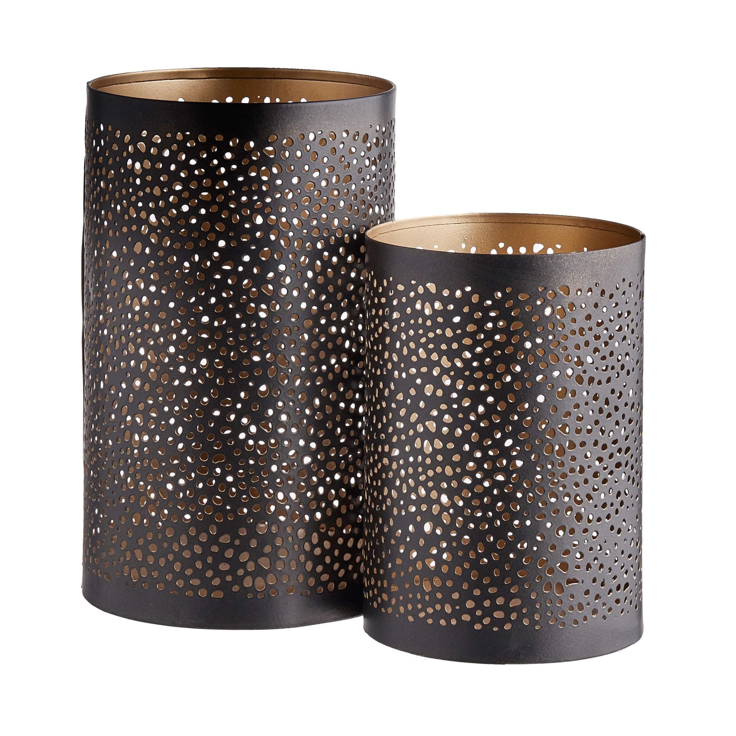 Windlicht-Set 2 Tlg. LUMINOUS In Schwarz-Gold 1 Windlicht-Set 2 Tlg. LUMINOUS In Schwarz-Gold